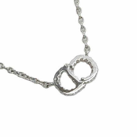  Christian Dior クリスチャンディオール Clair D Lune CDロゴ ラインストーン ネックレス シルバー GP 箱・布袋有