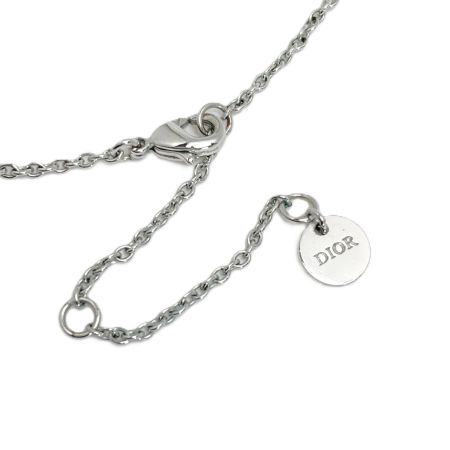  Christian Dior クリスチャンディオール Clair D Lune CDロゴ ラインストーン ネックレス シルバー GP 箱・布袋有
