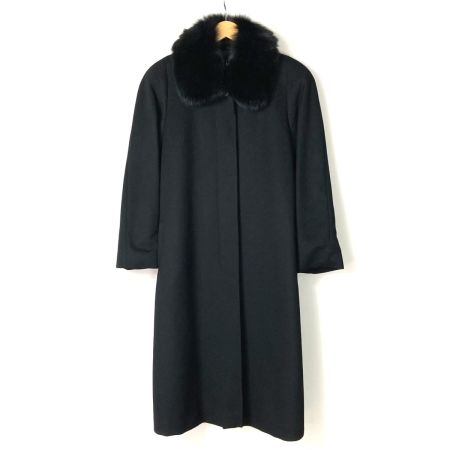  cashmere カシミアコート ファー付き サイズ 11号 ブラック レディース