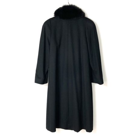  cashmere カシミアコート ファー付き サイズ 11号 ブラック レディース
