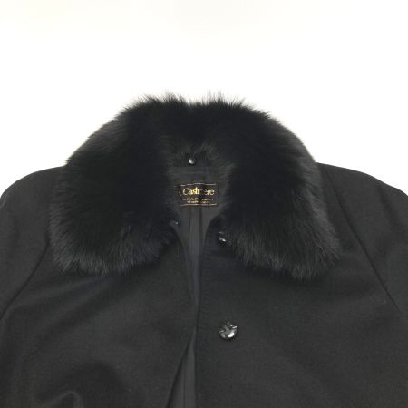  cashmere カシミアコート ファー付き サイズ 11号 ブラック レディース