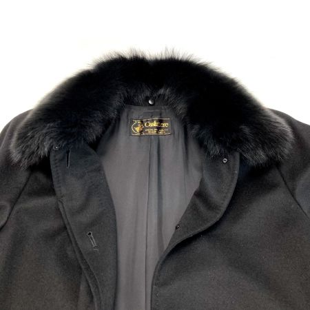  cashmere カシミアコート ファー付き サイズ 11号 ブラック レディース