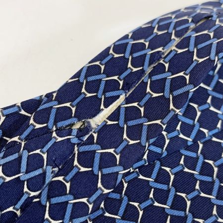  HERMES エルメス シルクネクタイ ネイビー シルク100％