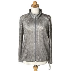 ☆☆ ISSEY MIYAKE イッセイミヤケ PLEATS PLEASE カーディガン PP83-JC592 グレー サイズ 3 レディース Bランク