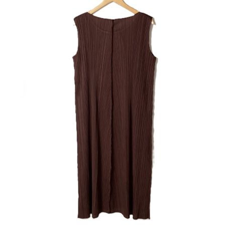  ISSEY MIYAKE イッセイミヤケ PLEATS PLEASE ノースリーブワンピース PP23-JH148 ブラウン系 サイズ 4 レディース