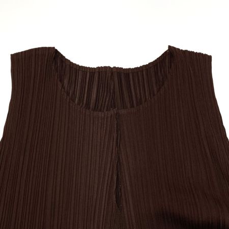  ISSEY MIYAKE イッセイミヤケ PLEATS PLEASE ノースリーブワンピース PP23-JH148 ブラウン系 サイズ 4 レディース