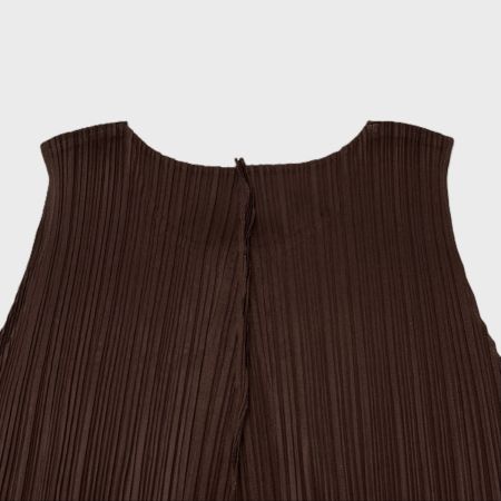  ISSEY MIYAKE イッセイミヤケ PLEATS PLEASE ノースリーブワンピース PP23-JH148 ブラウン系 サイズ 4 レディース