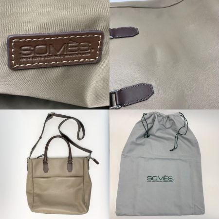  Somes Saddle ソメスサドル トートバッグ キャバレッティ CI-01 グレージュ 肩掛け 斜めがけ ショルダーストラップ 袋有
