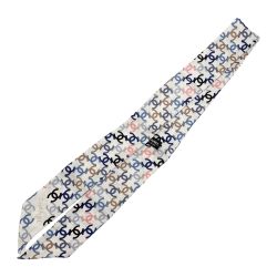 ☆☆ CHANEL シャネル ヘアバンド 細いスカーフ ツイリー ホワイト シルク100％ Bランク