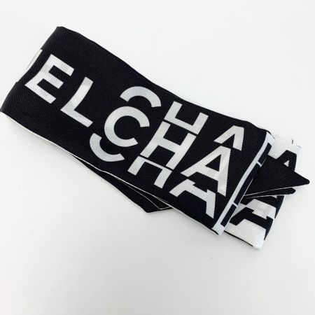  CHANEL シャネル ヘアバンド 細いスカーフ ツイリー ブラック×ホワイト シルク100％