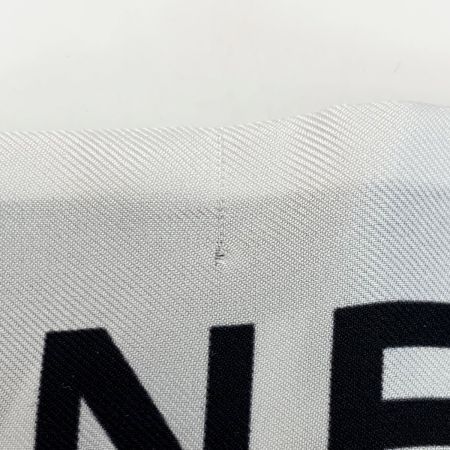  CHANEL シャネル ヘアバンド 細いスカーフ ツイリー ホワイト×ブラック シルク100％