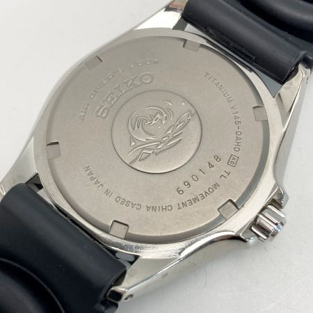  SEIKO セイコー AIR DIVERS 200m ダイバースキューバ V145-0AH0 ブラック ソーラー メンズ 腕時計