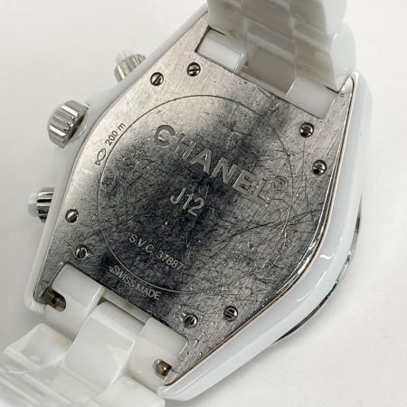  CHANEL シャネル J12 クロノグラフ 9Pダイヤ H2009 ホワイト セラミック 自動巻き メンズ 腕時計