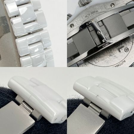  CHANEL シャネル J12 クロノグラフ 9Pダイヤ H2009 ホワイト セラミック 自動巻き メンズ 腕時計