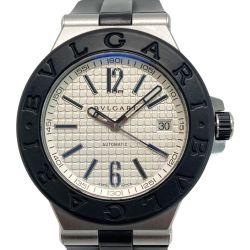 ☆☆ BVLGARI ブルガリ ディアゴノ デイト DG40SV シルバー 自動巻き メンズ 腕時計 箱有 DIAGONO Bランク