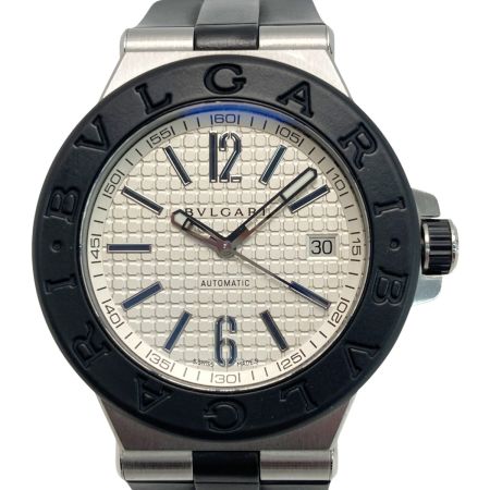  BVLGARI ブルガリ ディアゴノ デイト DG40SV シルバー 自動巻き メンズ 腕時計 箱有 DIAGONO