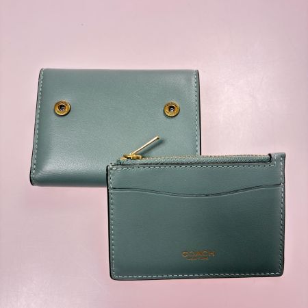  COACH コーチ  エッセンシャル カードフォルダー ウォレット CZ111 グレージュ レザー レディース