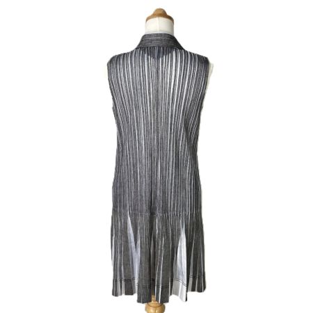  ISSEY MIYAKE イッセイミヤケ PLEATS PLEASE ノースリーブワンピース PP11-JT617 グレー×ライトグレー サイズ 3 レディース