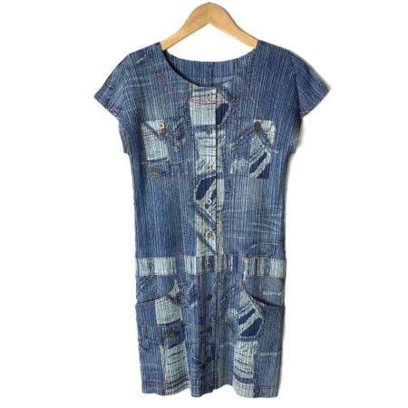  ISSEY MIYAKE イッセイミヤケ PLEATS PLEASE ワンピース PP03-JT537 スカイブルー サイズ 3 レディース