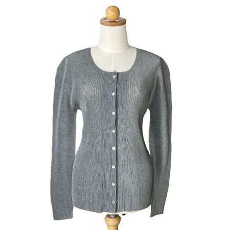  ISSEY MIYAKE イッセイミヤケ PLEATS PLEASE カーディガン PT21-FO209 グレー サイズ 3 レディース