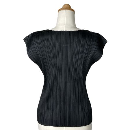  ISSEY MIYAKE イッセイミヤケ PLEATS PLEASE カットソー トーテムポール PP91-JK784 ブラック×グリーン サイズ 3 レディース
