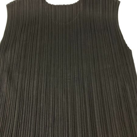  ISSEY MIYAKE イッセイミヤケ PLEATS PLEASE カットソー トーテムポール PP91-JK784 ブラック×グリーン サイズ 3 レディース