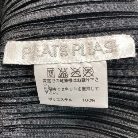  ISSEY MIYAKE イッセイミヤケ PLEATS PLEASE カットソー トーテムポール PP91-JK784 ブラック×グリーン サイズ 3 レディース