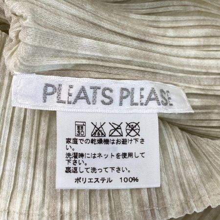 ISSEY MIYAKE イッセイミヤケ PLEATS PLEASE 半袖カットソー PP43-JK751 ベージュ サイズ 3 レディース
