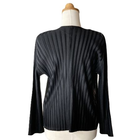  ISSEY MIYAKE イッセイミヤケ PLEATS PLEASE カーディガン ブラック×ゴールド サイズ 3 レディース