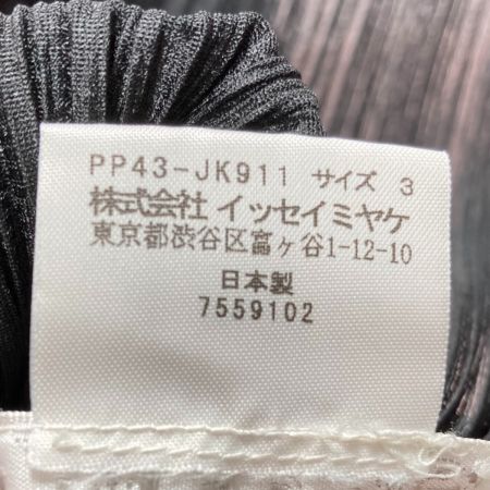  ISSEY MIYAKE イッセイミヤケ PLEATS PLEASE 円型カットソー PP43-JK911 ブラック サイズ 3 レディース