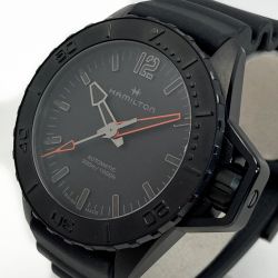 ☆☆ HAMILTON ハミルトン カーキ ネイビー オープンウォーター オート H77845330 ブラック 自動巻き メンズ 腕時計 箱有 Aランク