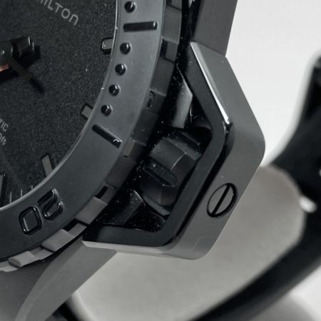  HAMILTON ハミルトン カーキ ネイビー オープンウォーター オート H77845330 ブラック 自動巻き メンズ 腕時計 箱有