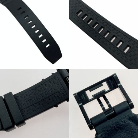  HAMILTON ハミルトン カーキ ネイビー オープンウォーター オート H77845330 ブラック 自動巻き メンズ 腕時計 箱有