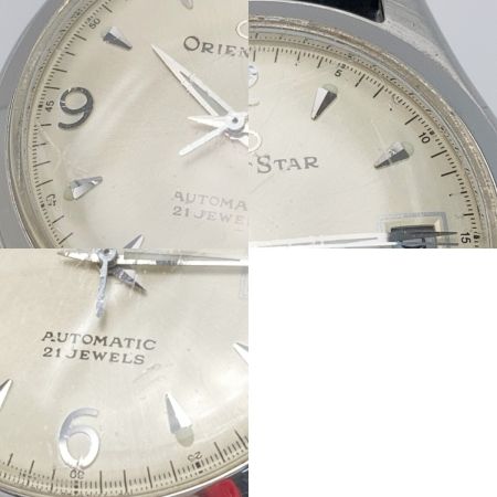  ORIENT STAR オリエントスター デイト 21石 裏スケ 597302-70 シルバー 自動巻き メンズ 腕時計