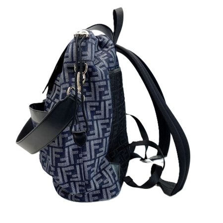  FENDI フェンディ リュック ズッカ FFジャガードストライクミディアム 7VZ070 ブルー/ブラック ファブリック レザー