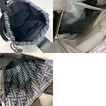  FENDI フェンディ リュック ズッカ FFジャガードストライクミディアム 7VZ070 ブルー/ブラック ファブリック レザー