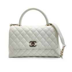 ☆☆ CHANEL シャネル ココハンドル29 マトラッセ A92991 ホワイト 2WAYバッグ キャビアスキン ココマーク Bランク