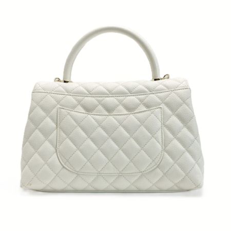 CHANEL シャネル ココハンドル29 マトラッセ A92991 ホワイト 2WAYバッグ キャビアスキン ココマーク