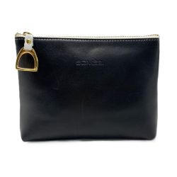 ☆☆ Somes Saddle ソメスサドル アブミチャームポーチ ブラック 牛側 GD金 Bランク