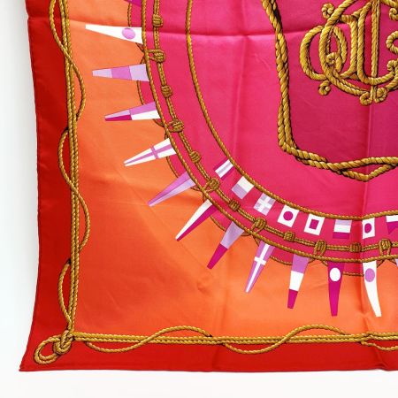  Christian Dior クリスチャンディオール スカーフ レッド シルク100％