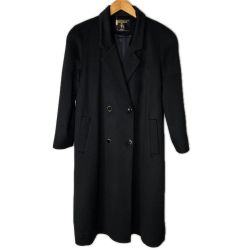 CASHMERE カシミアコート カシミヤ100% 無地 55028B ブラック レディース SIZE 9号 Bランク