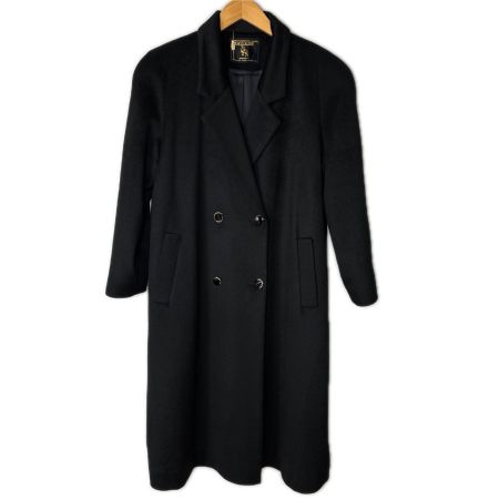 CASHMERE カシミアコート カシミヤ100% 無地 55028B ブラック レディース SIZE 9号