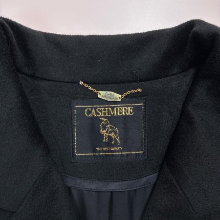 CASHMERE カシミアコート カシミヤ100% 無地 55028B ブラック レディース SIZE 9号