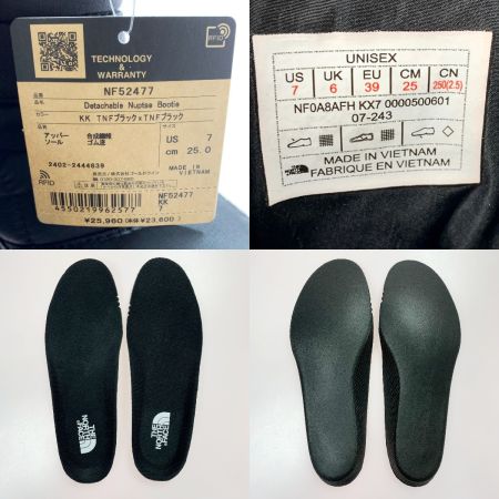  THE NORTH FACE ザノースフェイス デタッチャブル ヌプシ ブーティ NF52477 ブラック SIZE 25cm