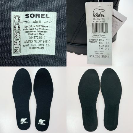  SOREL ソレル EMELIE III ZIP WP ミディブーツ ミドル 黒 レザー NL5019-010 ブラック SIZE 24.5cm