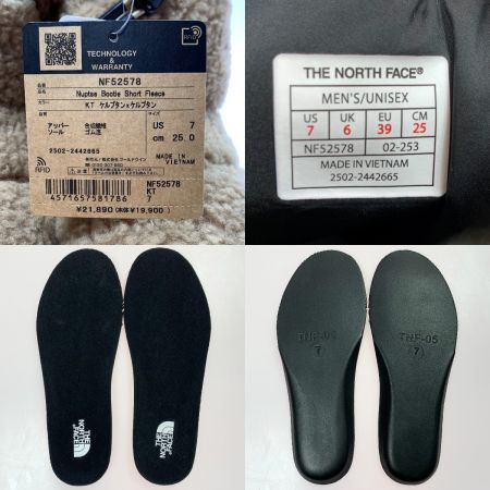  THE NORTH FACE ザノースフェイス ヌプシ ブーティ ショート フリース NF52578 ブラウン SIZE 25cm