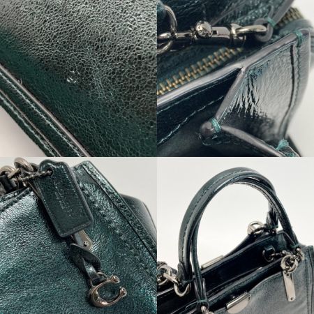  COACH コーチ ドリーマー21 2WAYバッグ 38543 グリーン ショルダーバッグ メタリックレザー