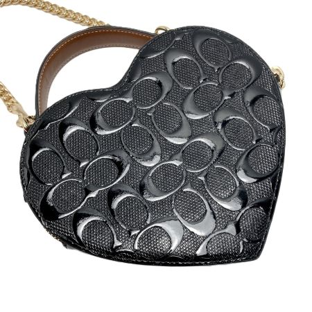  COACH コーチ ハート クロスボディ・シグネチャー レザー CV531 ブラック ショルダーバッグ