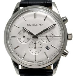 ☆☆ JACQUES LEMANS ジャックルマン ケビンコスナー コレクション クロノグラフ KC-103 ホワイト クォーツ メンズ 腕時計 Bランク
