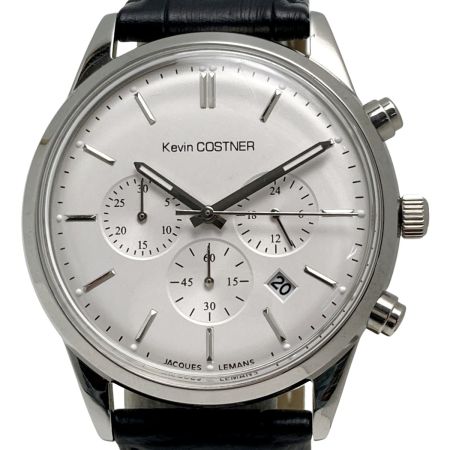  JACQUES LEMANS ジャックルマン ケビンコスナー コレクション クロノグラフ KC-103 ホワイト クォーツ メンズ 腕時計